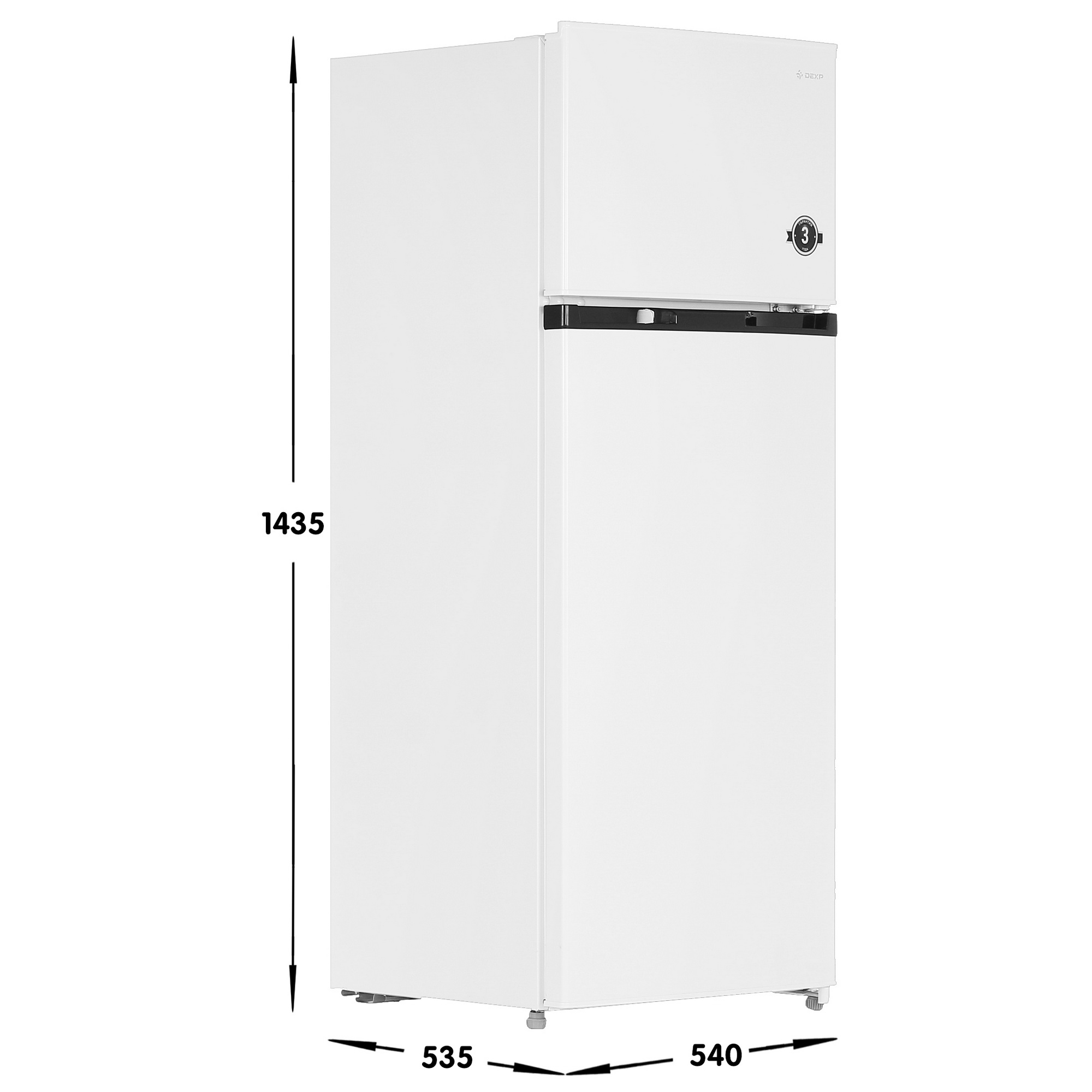 1622946 Холодильник с морозильником   DEXP RF-TD210NMA/W белый STDN-0064122 - Вид №6