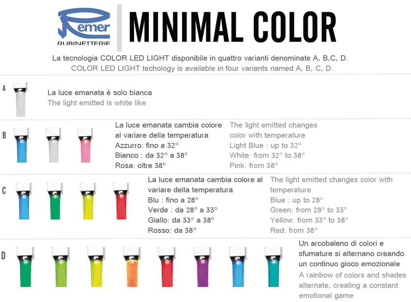 Remer Rubinetterie Напольный светодиодный смеситель с ручным душем Minimal color Nr 08 2 - Вид №3