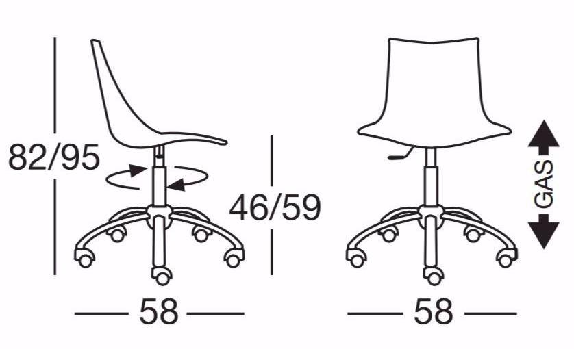 SCAB DESIGN Офисное кресло с 5 спицами на колесиках Zeus sun-id-1368383 - Вид №3