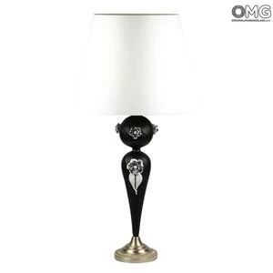 3610 ORIGINALMURANOGLASS Настольная лампа Чёрная Роза - муранское стекло OMG 46 см