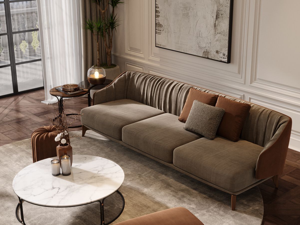 3-местный тканевый диван PRADDY Natur ARCH-00020690 - Вид №4