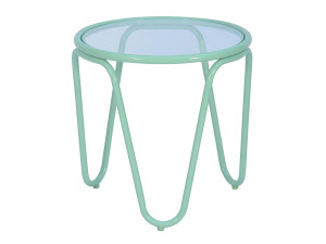 Стеклянный круглый садовый столик