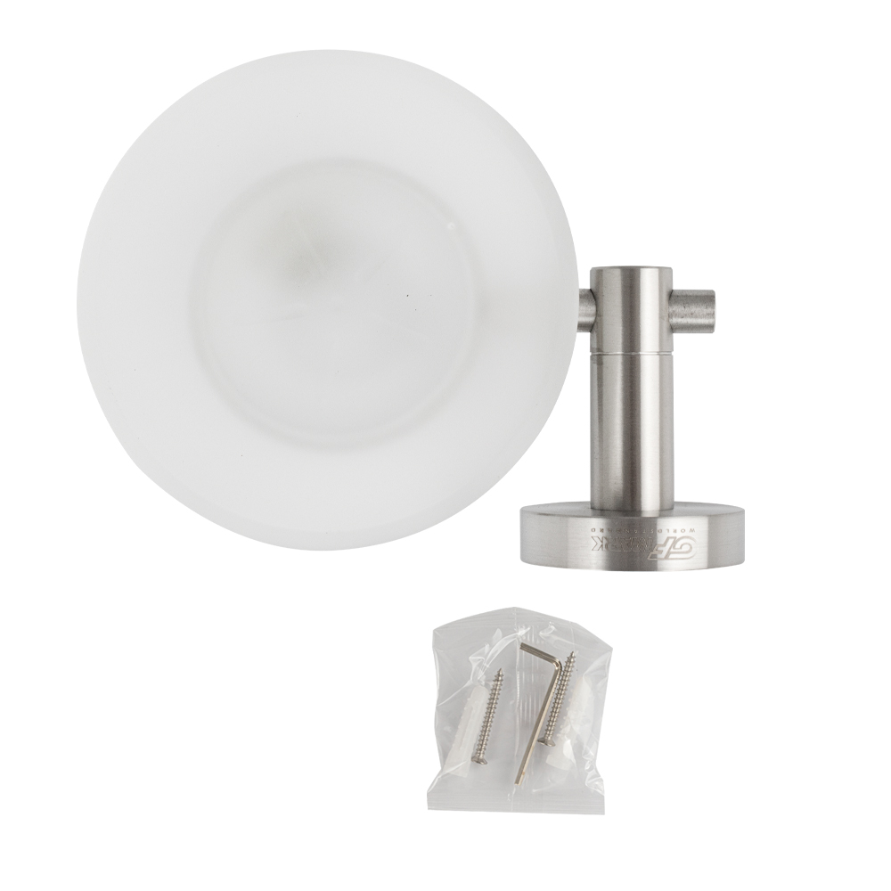 GFmark - Мыльница стеклянная с креплением к стене, из нержавеющей стали, код: 80004  - Вид №3