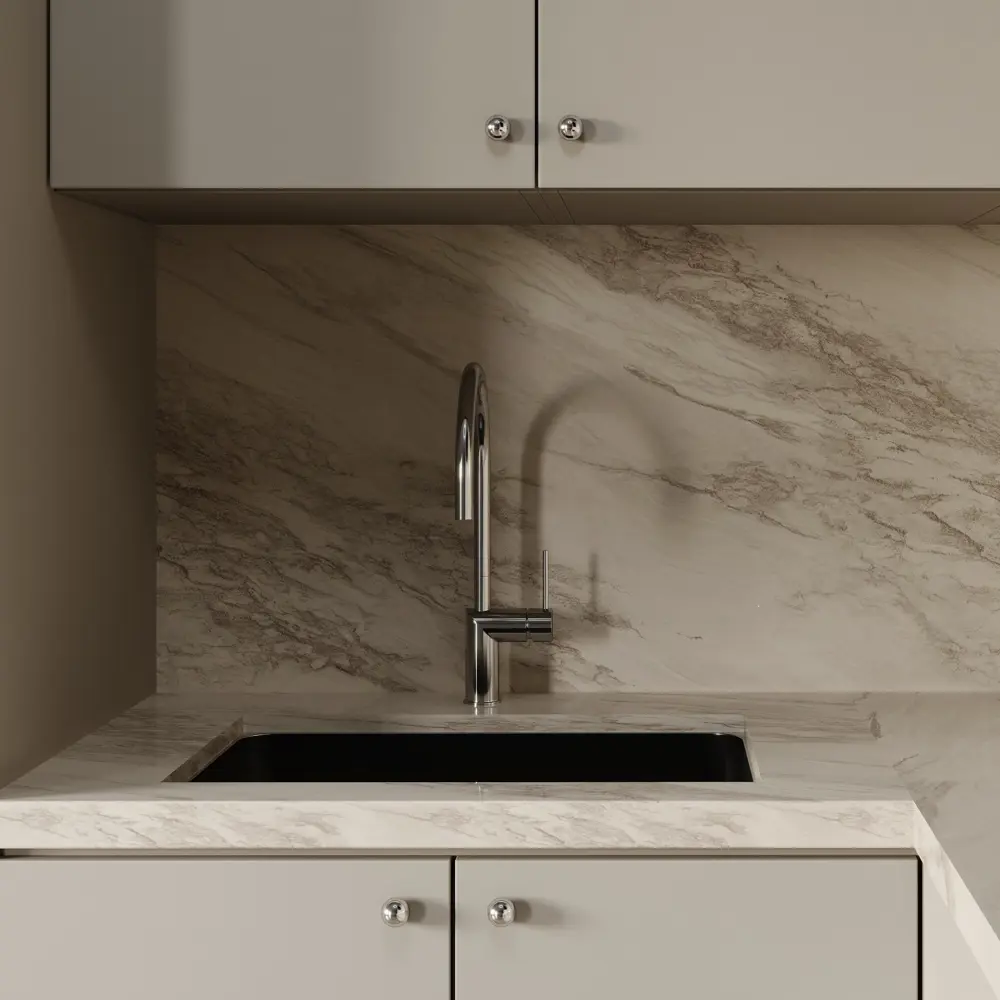 Стеновая панель для кухни KONSENSA Браун Стоун 300x60x0.7 см МДФ цвет бежевый STLM-2173916 - Вид №4