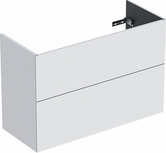 9741372111 IDO Elegant напольный шкаф для мебельной раковины с двумя ящиками, компактный, Ш = 900 мм, Ш1 = 915 мм, матовый черный - Вид №5