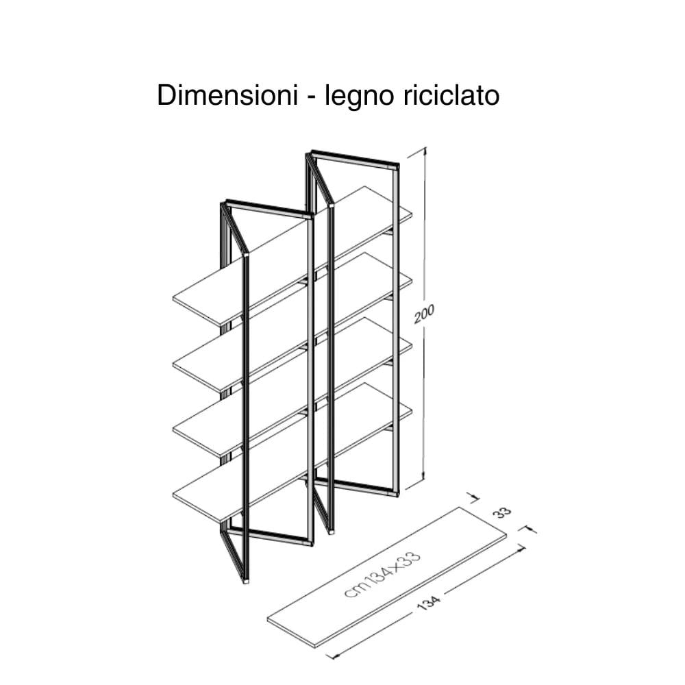 Самонесущая настенная Книжная полка из алюминия и дерева STUDIO T Ecodesign ARCH-00090930 - Вид №17