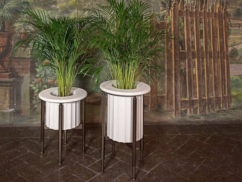 Paolo Castelli Круглый горшок для цветов из натурального камня и металла sun-id-1453088 - Вид №1