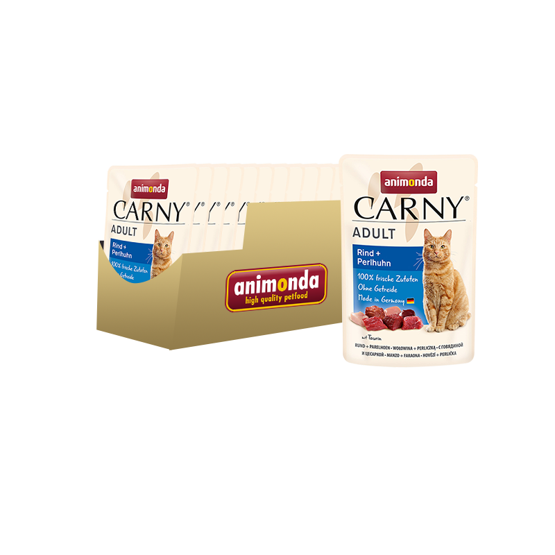 ПР0050438*12 Корм для кошек Carny Adult говядина, цесарка пауч 85г (упаковка - 12 шт) Animonda 