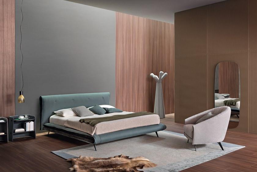 Bonaldo Двуспальная кровать с обивкой из ткани Saddle sun-id-1481146 - Вид №2