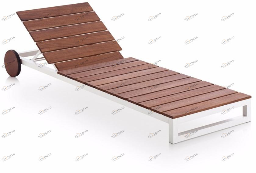 GANDIABLASCO Садовая кушетка из тика на колесиках Saler teak sun-id-1481371