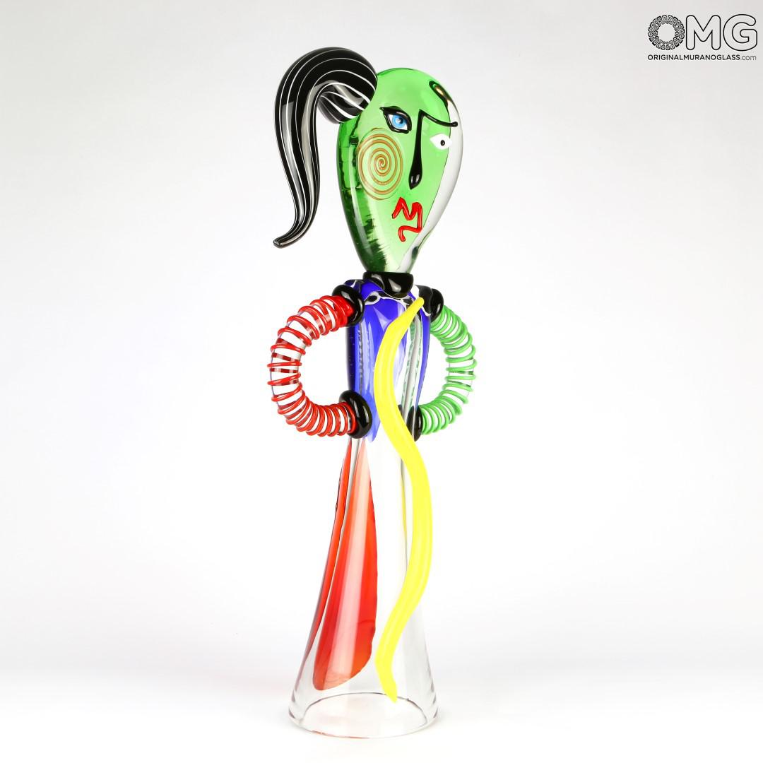 2690 ORIGINALMURANOGLASS Скульптура Сердитая Женщина - по мотивам Пикассо - Pop Art - Original Murano Glass OMG 28 см  - Вид №1