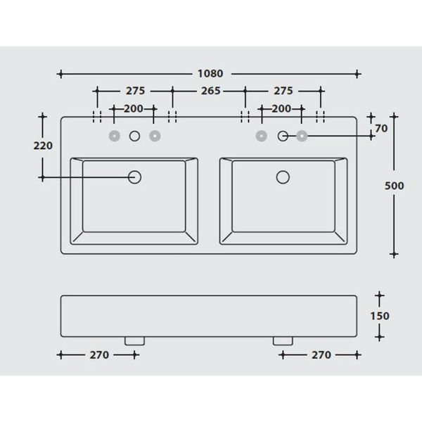 43514 Накладная раковина на столешницу  овальная Ceramica Hidra LOFT - Вид №2