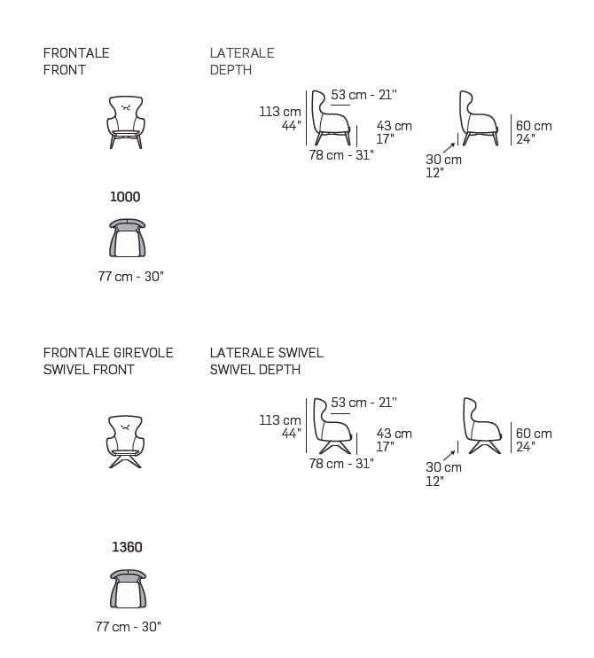 Тканевое вращающееся кресло NICOLINE ISEO ARCH-00116279 - Вид №5