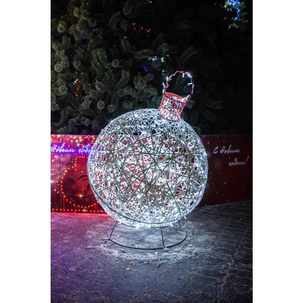 Электрическая светящиеся фигура Елочная игрушка 200 LED 100x100x100 см теплый белый свет 86164017 STLM-2031242 AJURIO 