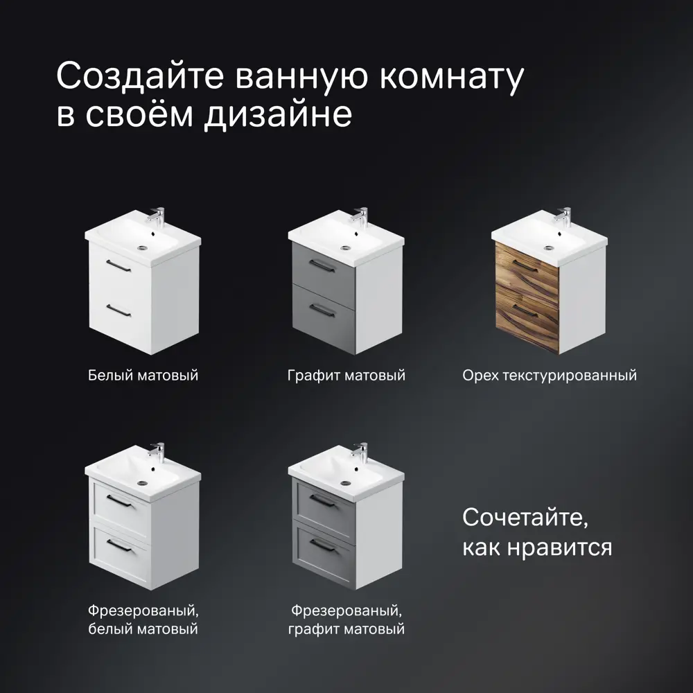 Комплект фасадов для тумбы AM.PM Force M9FFFF0602GM 33x57 см влагостойкая ЛДСП цвет серый 2 шт 89394632 STLM-2128481  - Вид №9