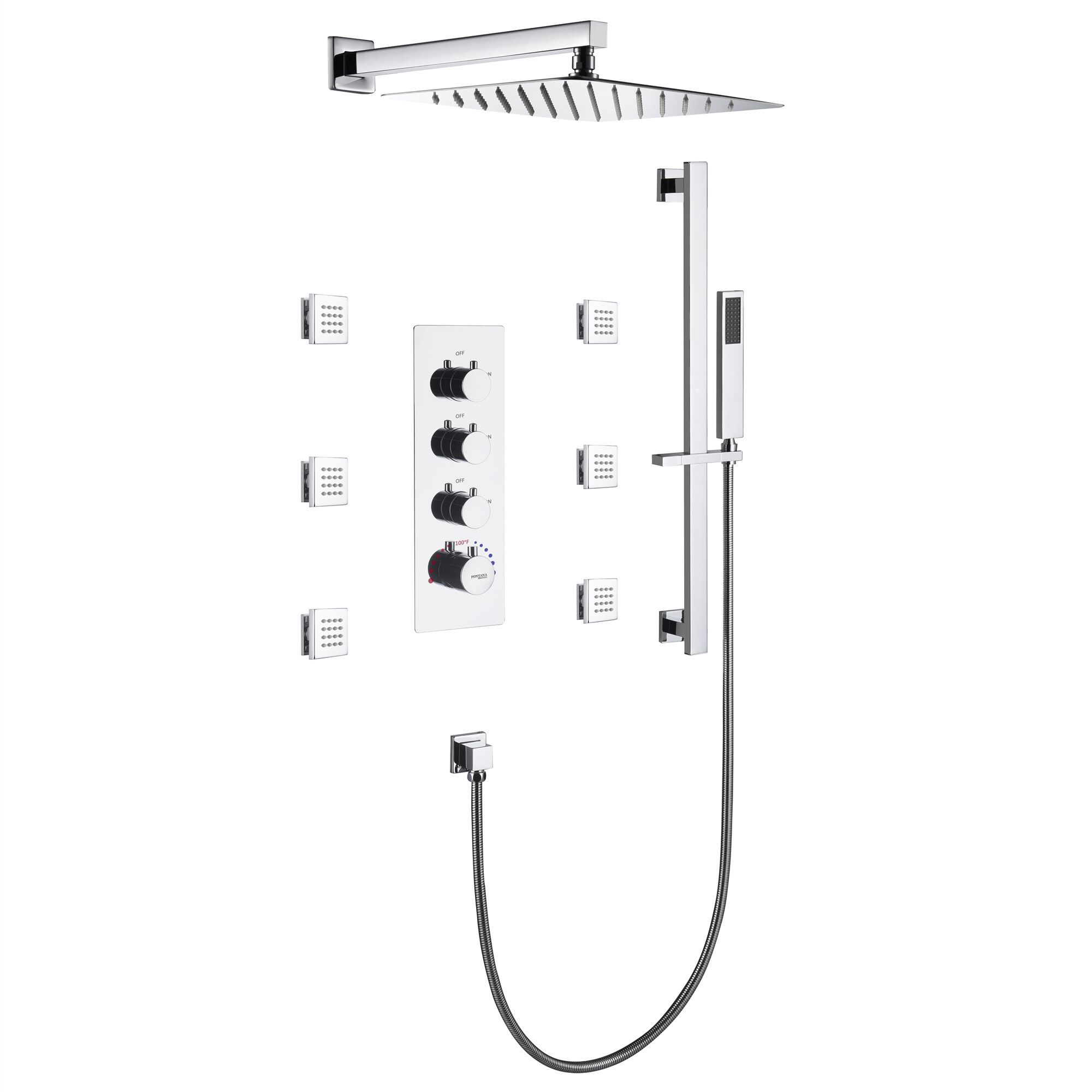 Набор для душа из нержавеющей стали Fontana Showers DULCE ARCH-00025023 - Вид №1