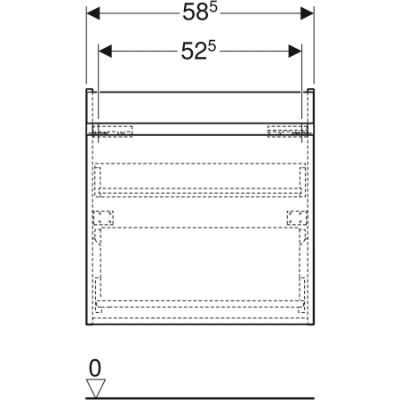501.909.00.1 Шкафчик для раковины Geberit Renova Plan, с одним выдвижным ящиком и одним внутренним выдвижным ящиком Geberit  - Вид №47