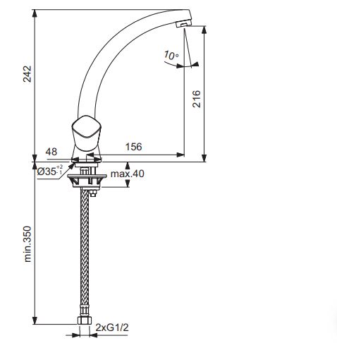 BA246AA Смеситель для кухни VIDIMA QUADRO - Вид №1
