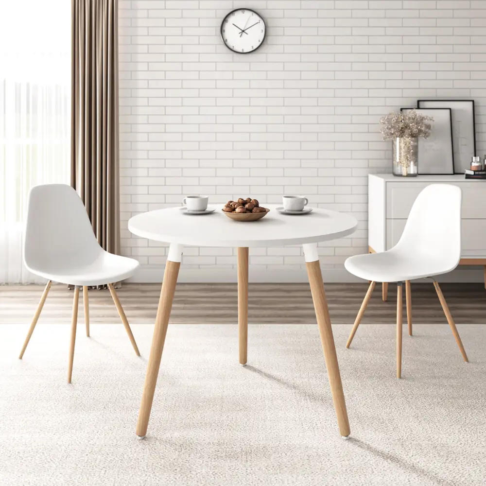 Стол обеденный Сенатор Т2 90x76x90 см круг дерево цвет светлое дерево/белый Santreyd STLM-2003711 - Вид №6