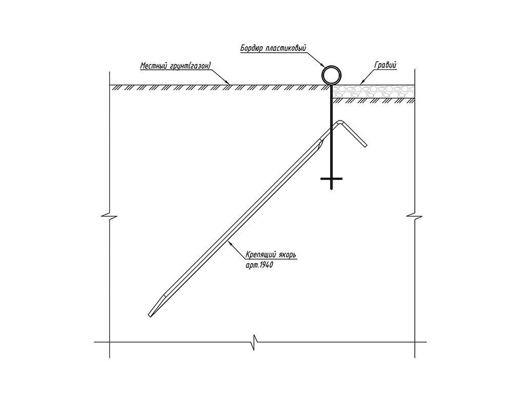 Стальной якорь к бордюру Канта и Кантри ГеоПластБорд GPBST-43 - Вид №3