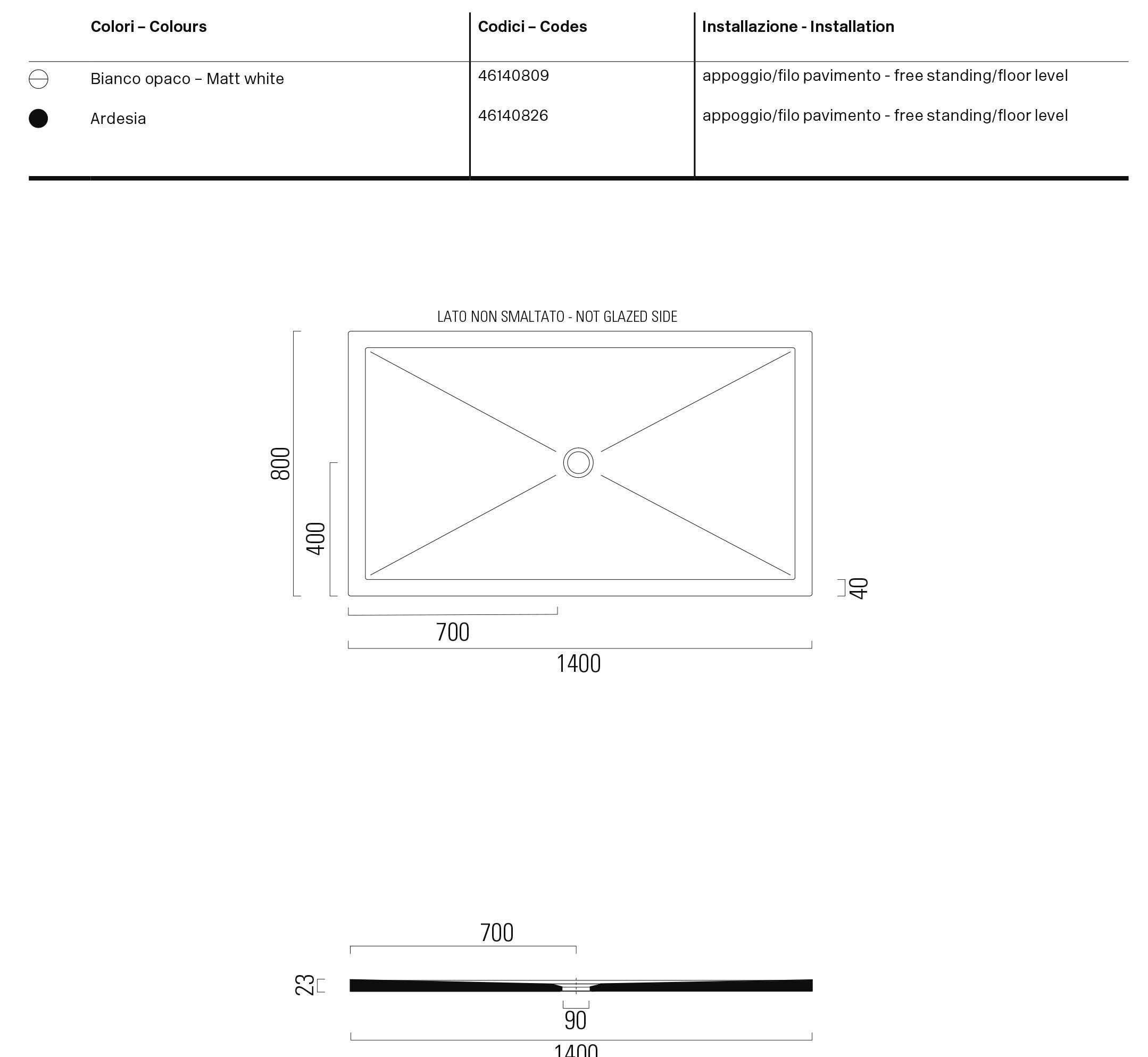 Керамический поддон для душа GSI ceramica H2 ARCH-00147877 - Вид №1