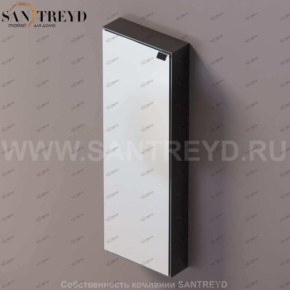 Agape 4x4 Шкаф с зеркалом 120 см в коробе из крашеного алюминия черный A4X4291E