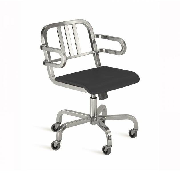 Emeco Вращающееся кресло из алюминия с подлокотниками на колесиках Nine-o™ sun-id-1483644 - Вид №3