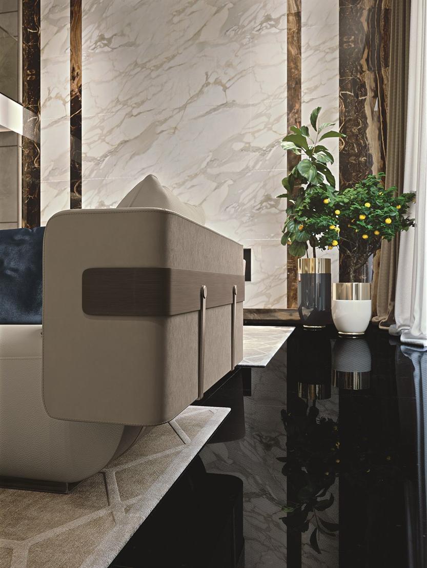 Longhi 3-х местный кожаный диван Loveluxe 2019 – rhythm collection sun-id-1443884 - Вид №2