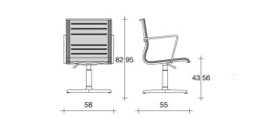Офисное кресло с сетчатым подлокотником с 4 спицами