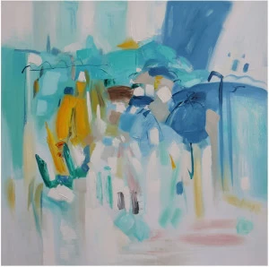 Картина на холсте 100х100 см "Фантастика" EVENHOME КАРТИНЫ МАСЛОМ 130055 Бежевый;голубой;синий;разноцветный