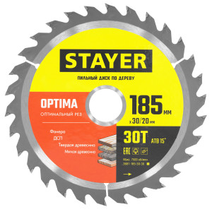 Диск пильный STAYER 3681-185-30-30_z01 9107357