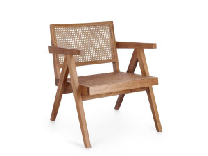 Венское кресло из тика и соломы с подлокотниками