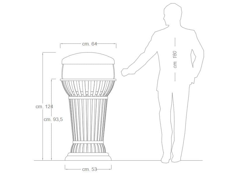 Корзина для мусора из оцинкованного железа DIMCAR SCUDO ARCH-00113984 - Вид №1