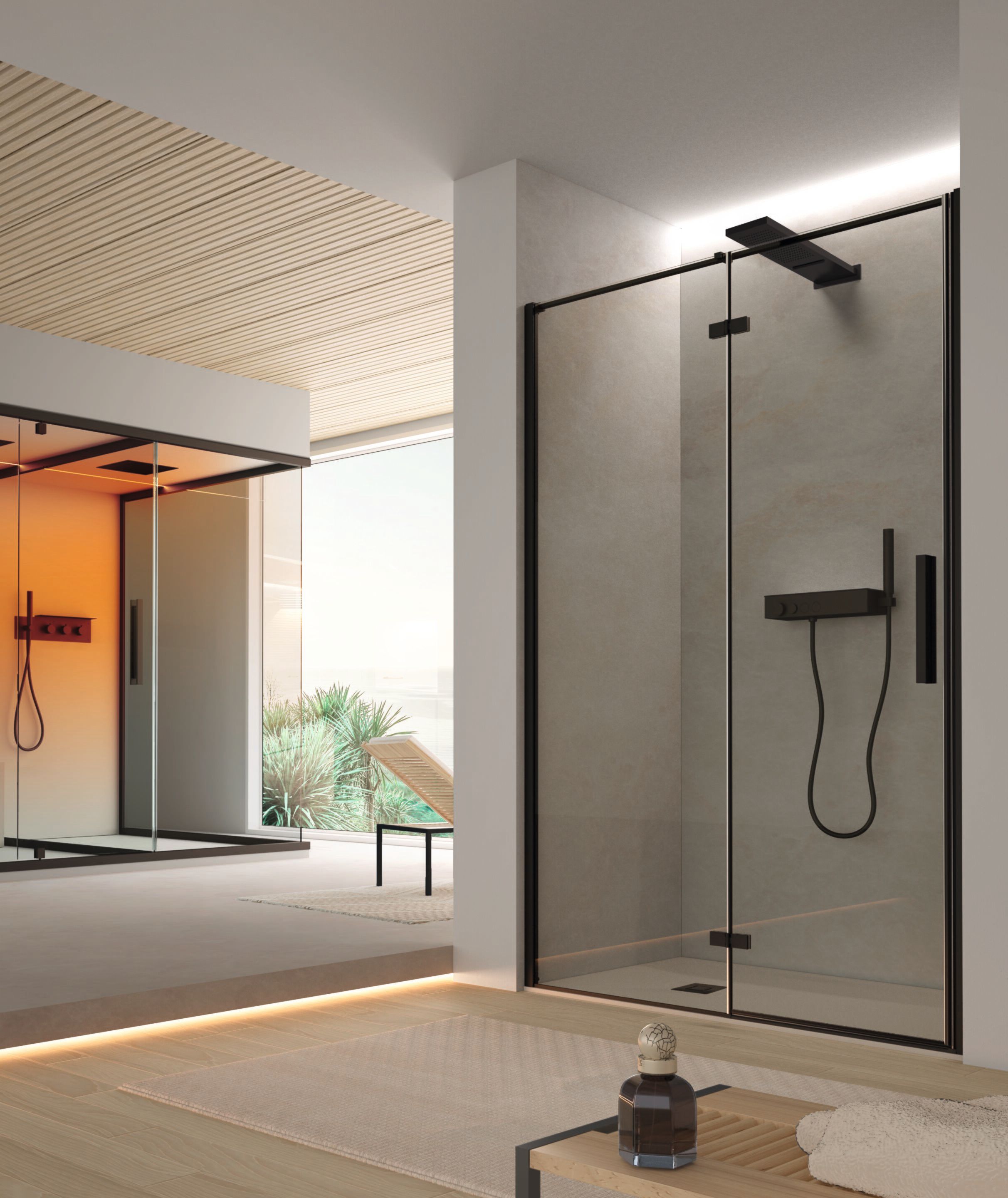 Стеклянная ниша душевая кабина с распашной дверью Gruppo Geromin Time Swing Plus ARCH-00057412 - Вид №3