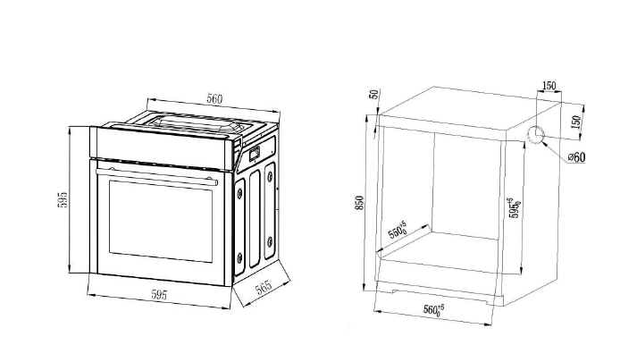 9121439 Электрический духовой шкаф Monsher MOE 6092 Blanc белый STDN-0031953 - Вид №6