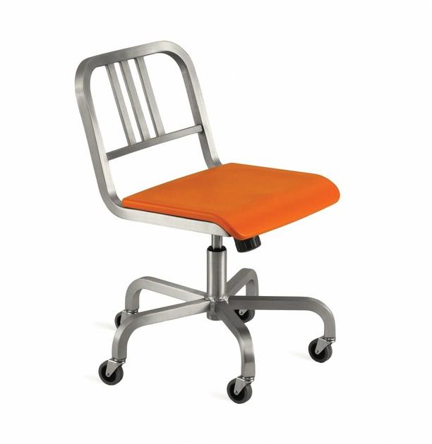 Emeco Вращающееся кресло из алюминия с колесами Nine-o™ sun-id-1471345 - Вид №5