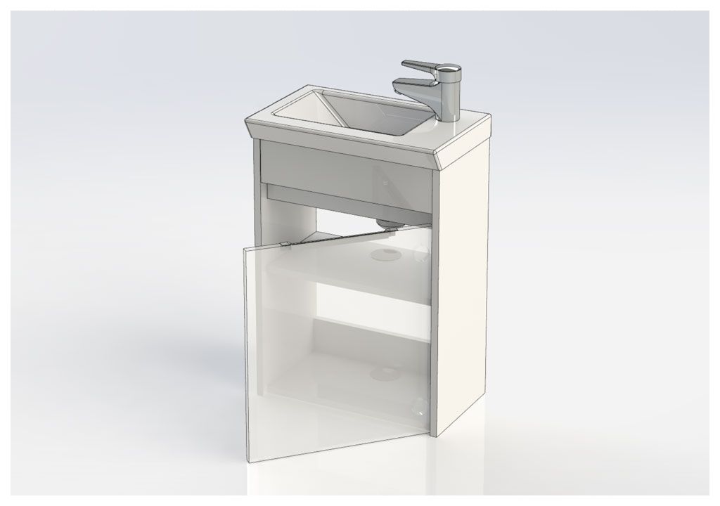 Тумба под раковину Aquanet Дувр 45 белый sun-id-275364 - Вид №8