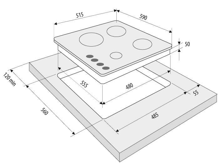 8160807 Газовая варочная поверхность KRONA CALORE 60 BL KRONA1 STDN-0139611 - Вид №7