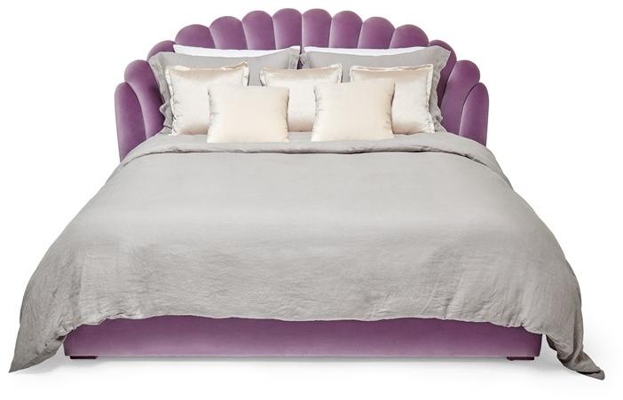 Munna Двуспальная кровать с обивкой из бархата Time sun-id-1453762 - Вид №4