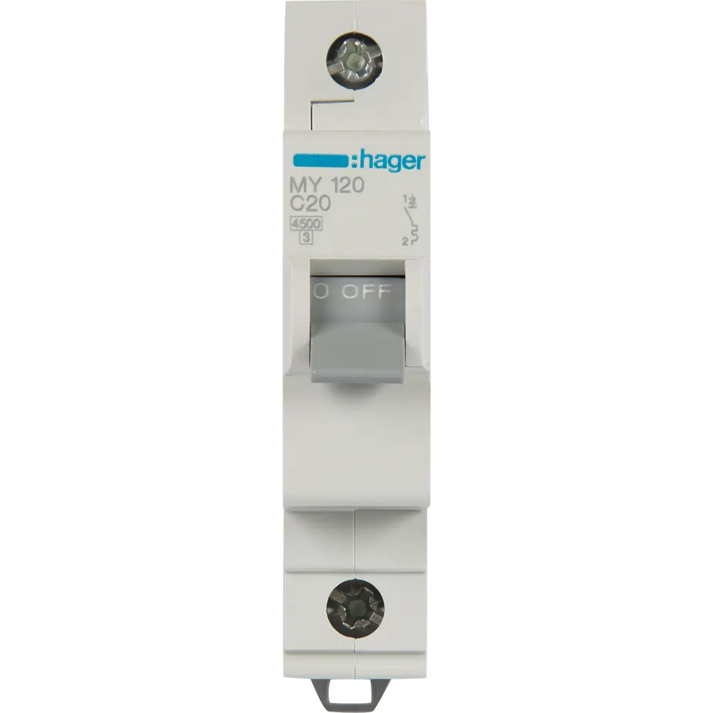 Автоматический выключатель Hager MY120 1P C20 А 4.5 кА STLM-2024287 - Вид №1