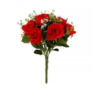 0165 Искусственное растение Букет роз с гипсофилой 34 см ткань полиэстер KEP KEP