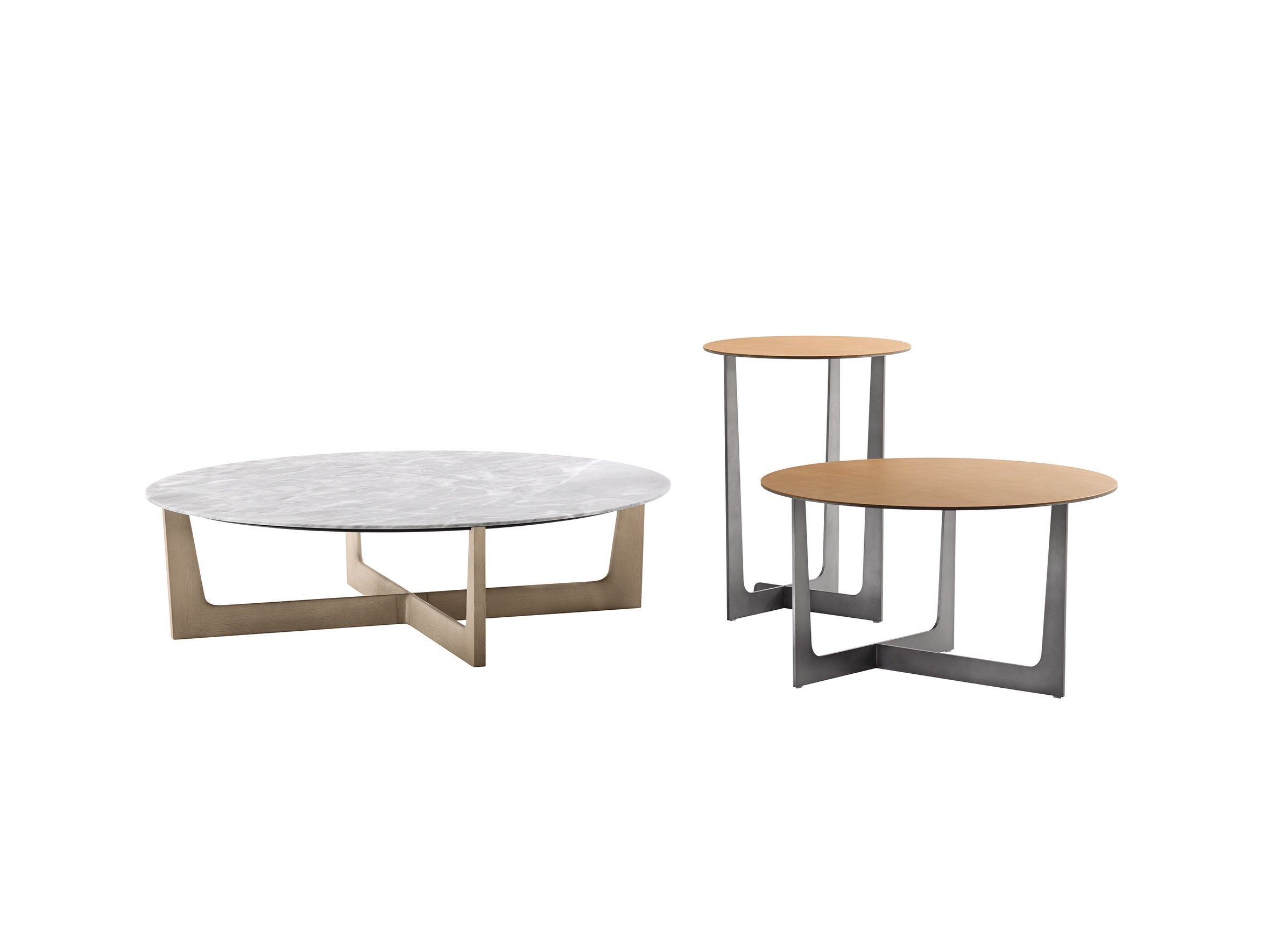 Круглый кожаный журнальный столик Poltrona Frau ARCH-00098376 - Вид №1