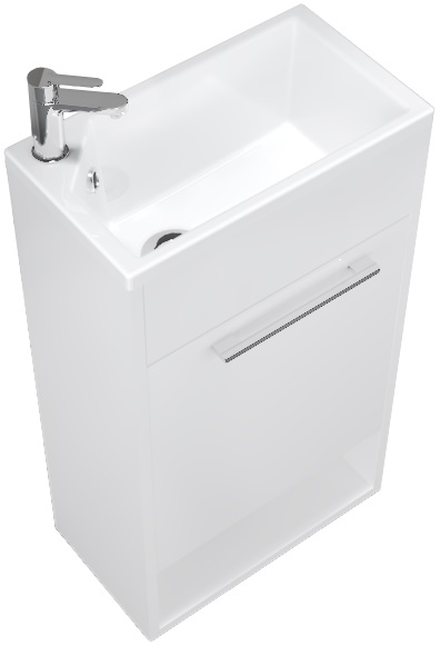 У85921 Тумба с раковиной Lira 40Н 1д. Белый глянец 1 Marka Lira
