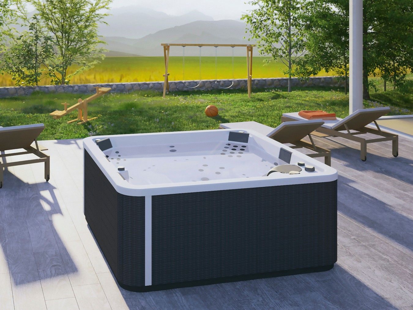 Мини-бассейн с гидромассажем на 5 мест с хромотерапией Kinedo A500 ARCH-00109116 - Вид №1