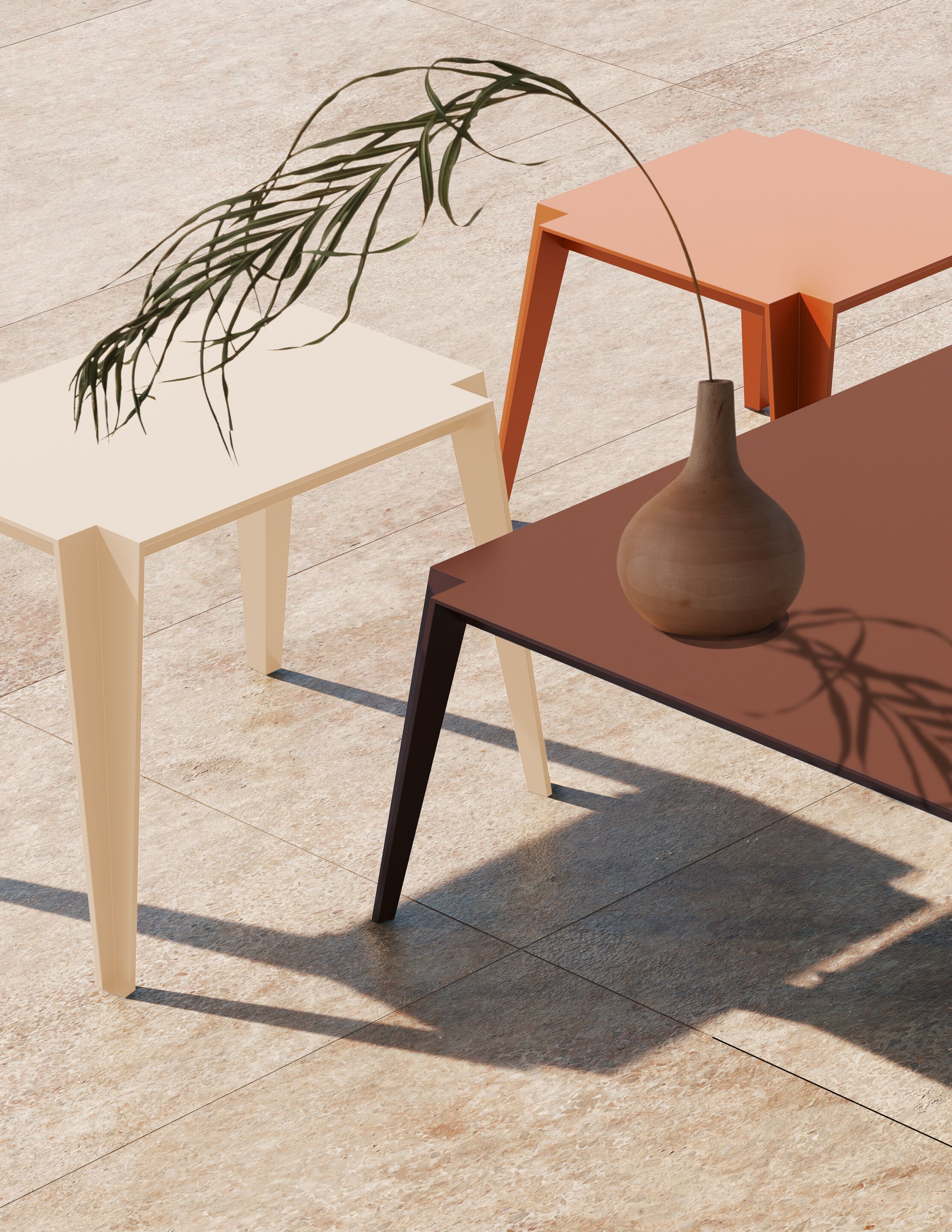 Алюминиевый штабелируемый прямоугольный журнальный столик Walters Avant ARCH-00143540 - Вид №1