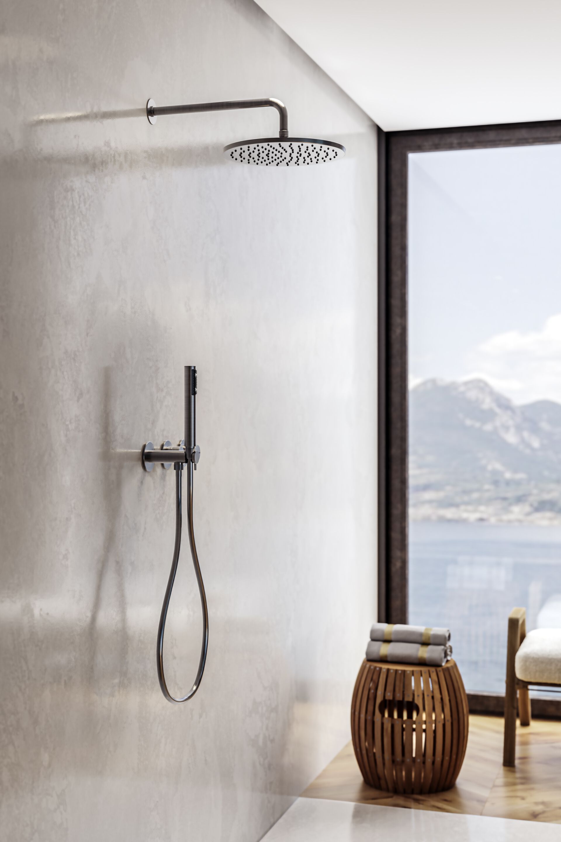 Ручной душ из нержавеющей стали с фиксированной струей Bossini NOBU-Inox AISI 316L ARCH-00084948 - Вид №3