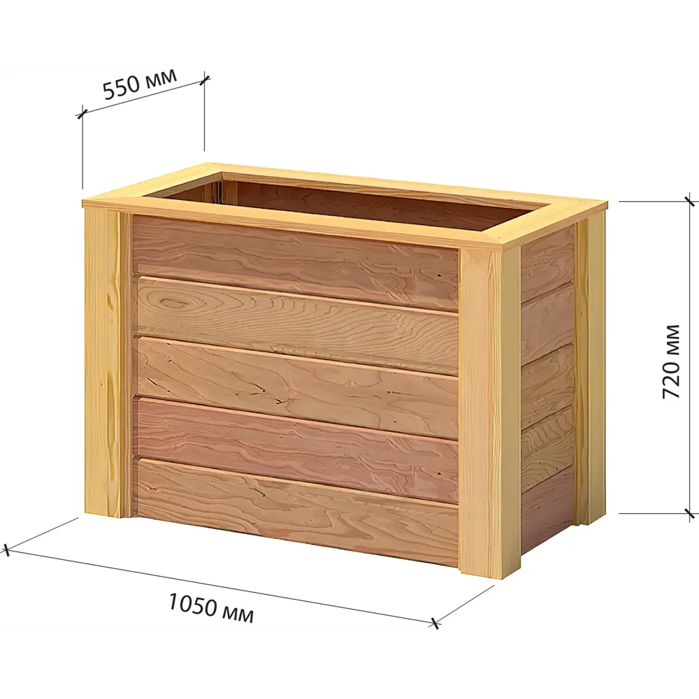 Кашпо для цветов Мечта садовника 105x55x72 см v416 л дерево золотистый Santreyd STLM-2137263 - Вид №3