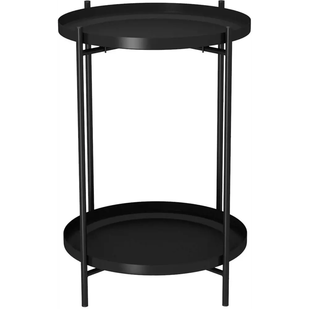 Столик кофейный Sheffilton Валли с двумя подносами круглый 38x38x52 см черный STLM-2088413 - Вид №1