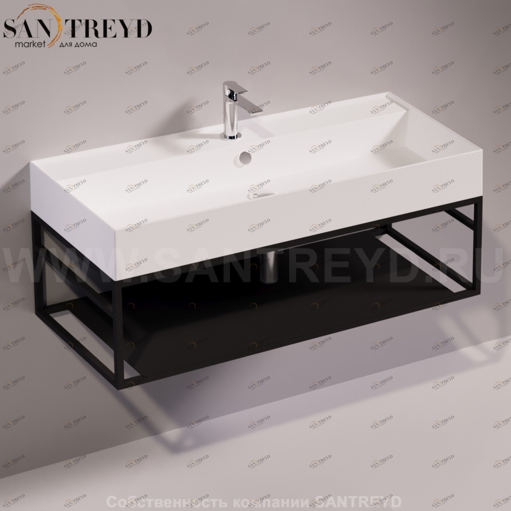 Консоль подвесная под раковину AGILE 101 см черная Simas AGSS101NEROMATT