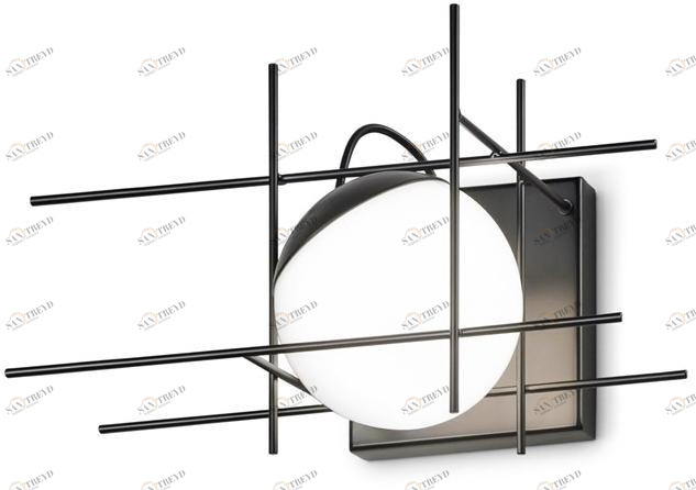 Vetreria Vistosi Настенный светодиодный светильник из металла и дутого стекла Plot frame sun-id-1476600